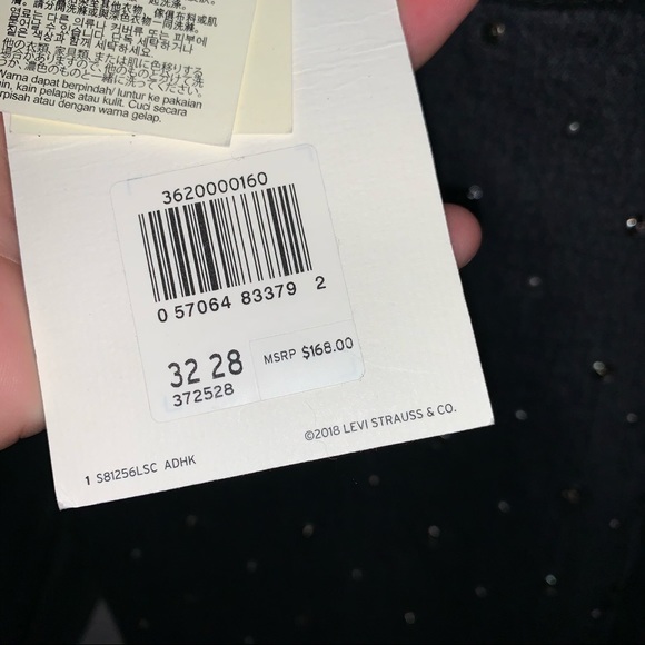 Levi’s 501 BNWT Stud Embellished Black Crop Jeans. - Picture 7 of 12